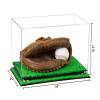 Better Display Cases Acrylic Baseball Catchers Glove Display Case with Clear Case, Gold Risers and Turf Base (A011/V16) view 2