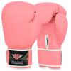 Be Smart Kids Boxing Gloves 4oz 6oz Training Gloves for Children Sparring Boxing Gloves Junior Training Mitts Punch PU Leather MMA Youth (Pink Plain, 6Oz) view 3