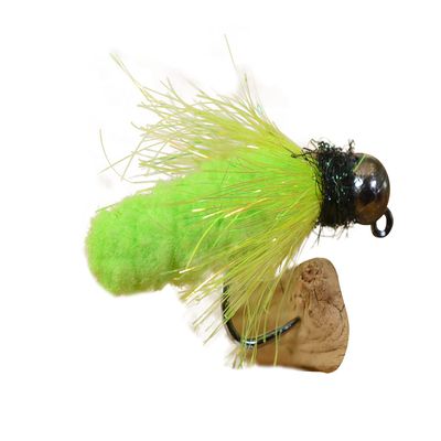 Tungsten Mop Jig Fly Size #10 - Euro Nymph Tied on Hanak Hooks - 6ct Pack (Chartreuse Hook #10)
