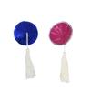JUMISEE Reusable Adhesive Nipple Covers Pasties, Shiny Sequin Silicone Round-Shaped Breast Petals Bra with Tassel (Blue) view 2