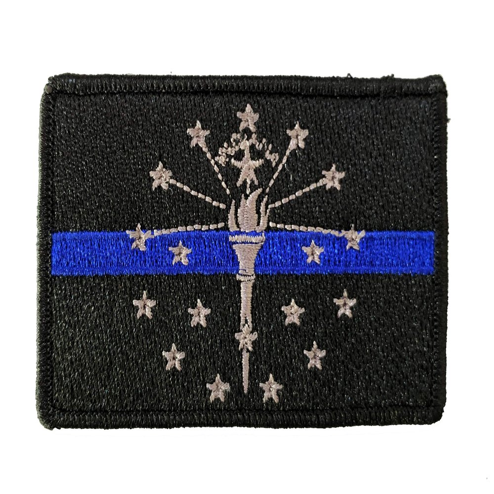 Stevens Tactical Shop Subdued Indiana State Flag Thin Blue Line Patch