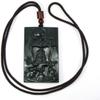 2.4" China Certified Nature Hetian Nephrite Jade Blessing Buddha Plate Necklace Pendant 3421 view 1
