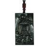2.4" China Certified Nature Hetian Nephrite Jade Blessing Buddha Plate Necklace Pendant 3421 view 2
