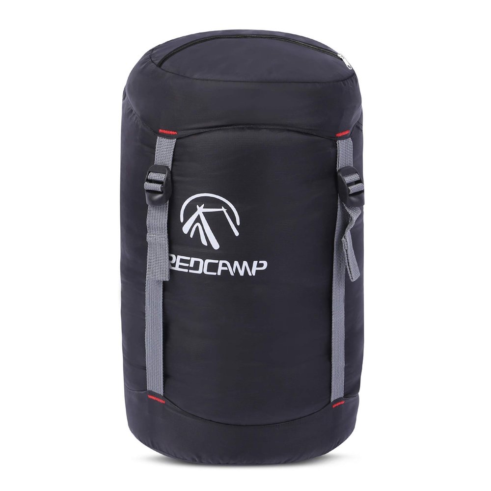 REDCAMP Nylon Compression Stuff Sack, Ultralight Sleeping Bag Compression Sack Great for Camping, Backpacking, Hiking, Black L