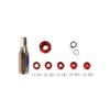 ZSHJGJR Archery 37/45 Degree Hooded Peep Sight Aluminum Compound Bow Peep Sights Kit with 6X 8X Clarifier Aperture Lens 1/8 1/16 1/32 3/32 3/64 inch Inner Core (Red, 37 Degree 8X) view 2