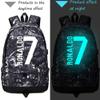 FANwenfeng Soccer Player 7 Luminous Ball Storage Backpack Fans Multifunctional Bag (Grey Pattern 1) view 2