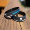 Stryker Products Stryker Thin Blue Line Bracelet Punisher with Stars Police Memorial Support Wristband, Medium view 2