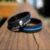 Stryker Products Stryker Thin Blue Line Bracelet Punisher with Stars Police Memorial Support Wristband, Medium view 4