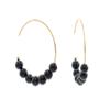 14k Gold-Filled Hoop Earrings made with 4mm Black Onyx view 1