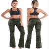 BUBBLELIME 29"/31"/33"/35"/37" 4 Styles Women's High Waist Bootcut Yoga Pants - Basic Polyester_Green CAMO S-31 Inseam view 3