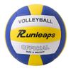 Runleaps Volleyball, Waterproof Indoor Outdoor Volleyball for Beach Game Gym Training, Official Size 5 (Blue-Yellow-White) view 1