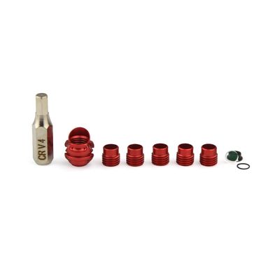 ZSHJGJR Archery 37/45 Degree Hooded Peep Sight Aluminum Compound Bow Peep Sights Kit with 6X 8X Clarifier Aperture Lens 1/8 1/16 1/32 3/32 3/64 inch Inner Core (Red, 45 Degree 6X)