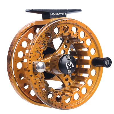 M MAXIMUMCATCH Maxcatch ECO Large Arbor Fly Fishing Reel (3/4wt 5/6wt 7/8wt) and Pre-Loaded Fly Reel with Line Combo (Fly Reel Brown Trout, 7/8 Weight)