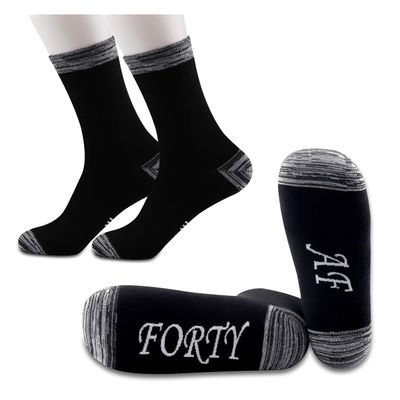 JXGZSO 40th Birthday Gift Forty AF Socks 40th Birthday Socks 40th Gift Friend Gift BFF Birthday Gift (Forty AF black-men)