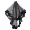 Black Lace Veil Bridal Wedding Veils Halloween Veil with Comb 2 Tier Mantilla Veils Costume Accessory Party Headwear view 3