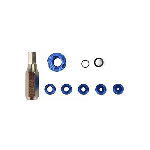 ZSHJGJR Archery 37/45 Degree Hooded Peep Sight Aluminum Compound Bow Peep Sights Kit with 6X 8X Clarifier Aperture Lens 1/8 1/16 1/32 3/32 3/64 inch Inner Core (Blue, 45 Degree 8X)