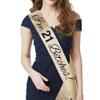 "I'm 21 Bitches!" Sash & Rhinestone Headband Set - 21st Birthday Gifts Birthday Sash for Women Birthday Party Supplies (Gold Glitter/Black) view 2