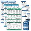 4 Pack: Dumbbell + Bodyweight + Kettlebell Workouts Poster Set + Dumbbell Exercise Playing Cards view 1