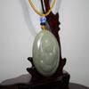 1.8" China Certified Nature Hetian Nephrite Jade Lucky Buddha Hand Carved Necklace Pendant 2385 view 2