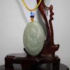 1.8" China Certified Nature Hetian Nephrite Jade Lucky Buddha Hand Carved Necklace Pendant 2385 view 3