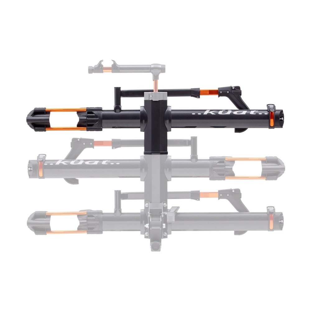 KUAT NV Add-On 2.0-2" - +1 -Bike Rack | Increases The 2" NV 2.0 to a 3-Bike Hitch Rack | Rugged All-Metal Construction | E-Bike Compatible | Gray Metallic and Orange Anodize (NA21G)