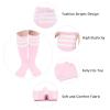 American Trends Kids Child Soccer Socks Stripes Knee High Tube Socks Cotton Uniform Sports Socks for Toddler Girls 1 Pack Pink White 3-6 Years view 4