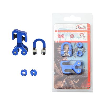 Archery Cable Slide Kit Compound Bow String Splitter Roller Glide 1/8 3/16 Peep Sight and Metal D Loop Buckle Set for Outdoor Hunting Target Practice Compound Bow String Accessories (Blue)