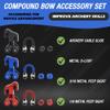 Archery Cable Slide Kit Compound Bow String Splitter Roller Glide 1/8 3/16 Peep Sight and Metal D Loop Buckle Set for Outdoor Hunting Target Practice Compound Bow String Accessories (Blue) view 2