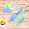 Kayotuas Toddler Kids Baby Girl Boy Clothes Tie Dye Long Sleeve Hoodie Sweatshirt Drawstring Pant Outfits Tracksuit Set (A Hoodie Blue, 5-6X) view 4