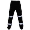 XUETON Mens Road Work Pant High Visibility Overalls with Reflective Tape Pants(Black,Small) view 2