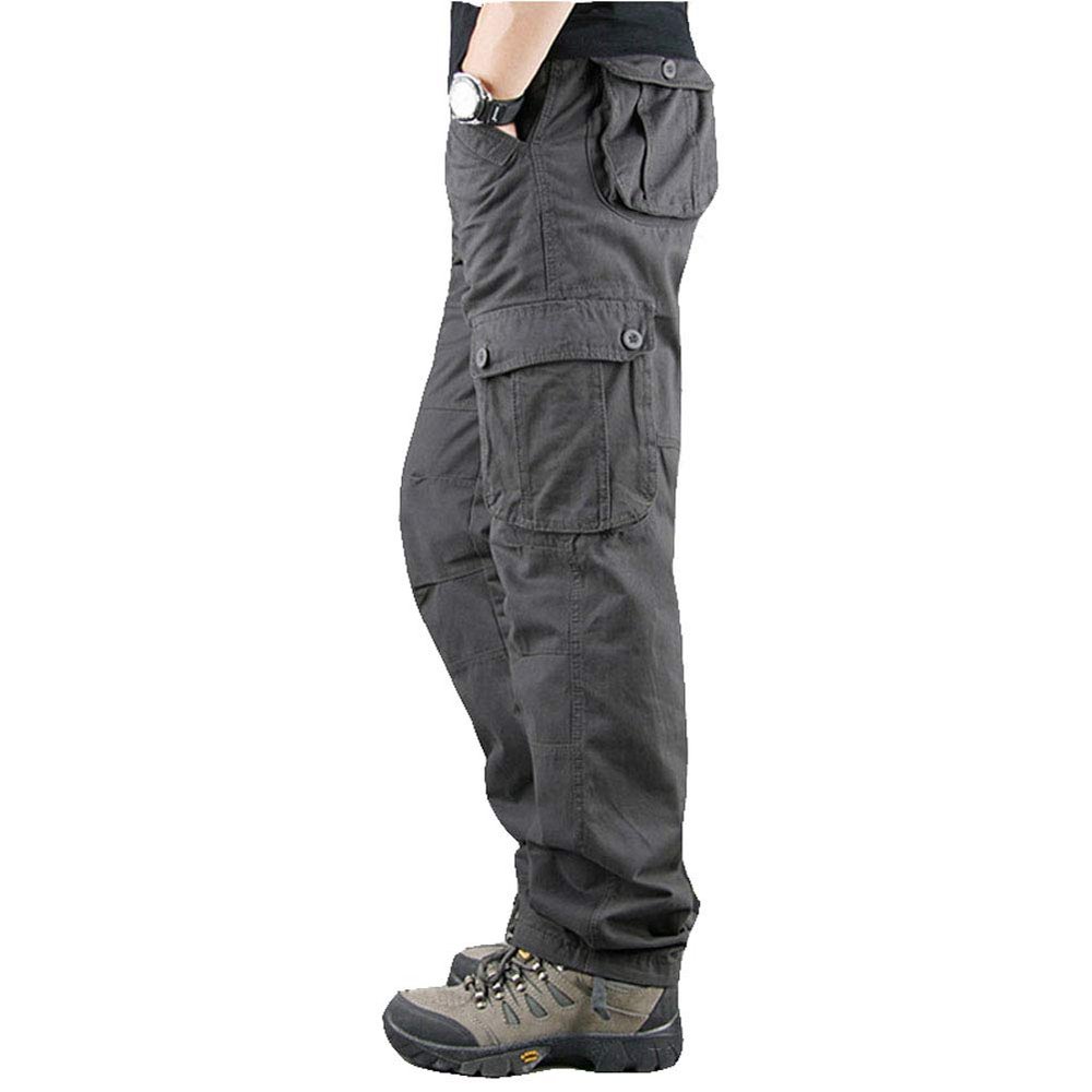Lilychan Men's Lightweight Cargo Trouser Hiking Pants Army Combat Work Pants Casual Pants with 6 Pocket (42, Grey)