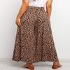 ebossy Women's Leopard High Waisted Loose Wide Leg Flowy Culottes Palazzo Pants (Small, Leopard) view 3