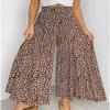 ebossy Women's Leopard High Waisted Loose Wide Leg Flowy Culottes Palazzo Pants (Small, Leopard) view 4