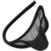 ACSUSS Mens Sheer Mesh Lingerie Bulge Pouch C-String Thong C-Strap Briefs Underwear Black OneSize view 1