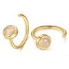 18K Gold Plated 925 Sterling Silver Synthetic Moonstone Hugger Earrings for Women Hug Hoop Earrings Half Huggie Earrings Open Huggie Earrings view 1