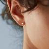 18K Gold Plated 925 Sterling Silver Synthetic Moonstone Hugger Earrings for Women Hug Hoop Earrings Half Huggie Earrings Open Huggie Earrings view 3