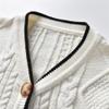 Auro Mesa Kids Boys' Anti-Pill V-Neck Cardigan Sweater Button up Knit Children Jacket 1 2 3 4 5 Years (White, 100 2Y) view 3