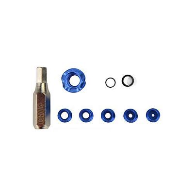 ZSHJGJR Archery 37/45 Degree Hooded Peep Sight Aluminum Compound Bow Peep Sights Kit with 6X 8X Clarifier Aperture Lens 1/8 1/16 1/32 3/32 3/64 inch Inner Core (Blue, 37 Degree 8X)