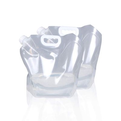 Soddeph Collapsible Water Container Bag, BPA Free Food Grade Clear Plastic Storage Jug for Sport Camping Riding Mountaineer,Freezable, Food Grade (2-pack-1.3 Gal)