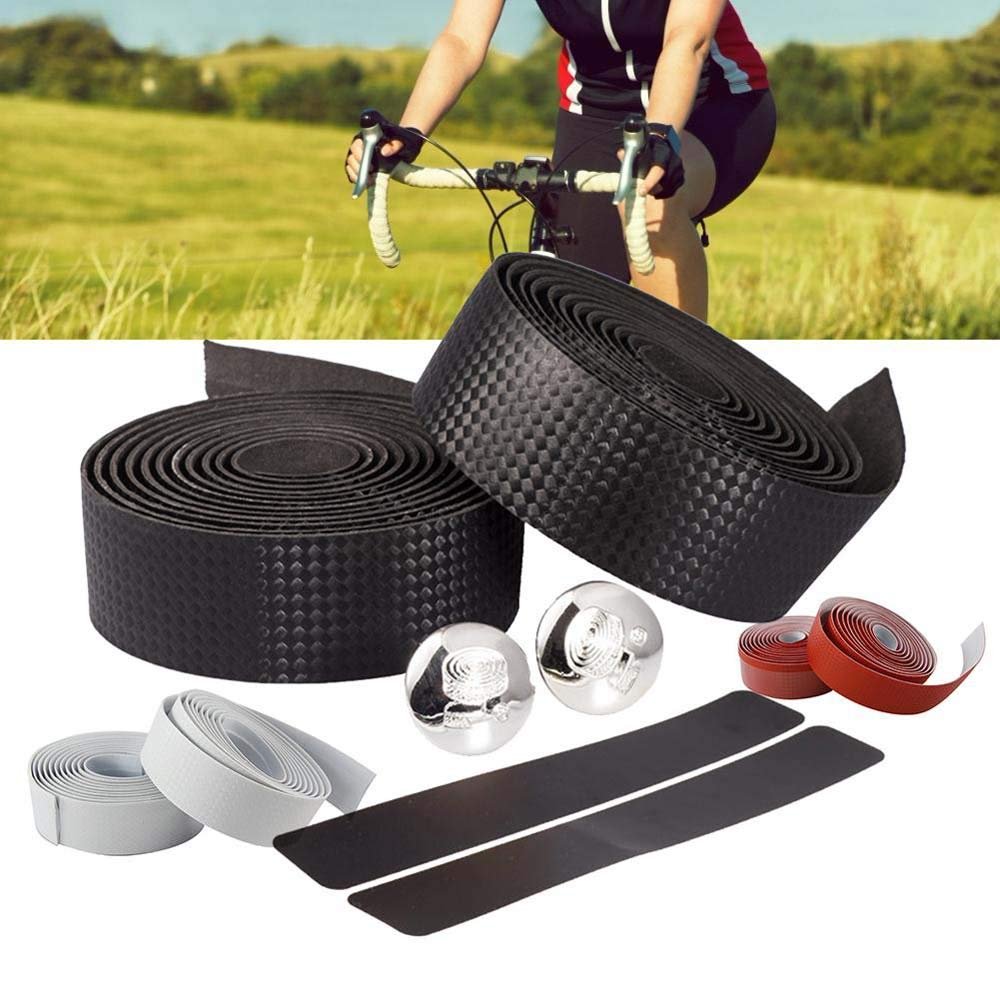 MinLia Bike Handlebar Tape,Handlebar Tape,Cycling Road Bike Handlebar Tape Anti-Slip Bicycle Handle Bar Tapes Wrap Cork Guidoline Fixing Straps Bicycle Accessories,Blue
