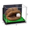 Better Display Cases Acrylic Base and Wall Mountball Catchers Glove Display Case with Mirror Case, Black Risers, Turf Base and Wall Mount (A011/V16) view 2