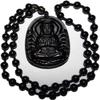2.4" China Certified Nature Black Obsidian Jade Blessing Thousand-Hand Kwan-yin Necklace 8962 view 1