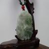 2" China Certified Grade A Nature Jadeite Jade Blessing Bat and Lotus Hand Carved Necklace Pendant 8582 view 2