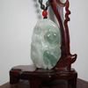 2" China Certified Grade A Nature Jadeite Jade Blessing Bat and Lotus Hand Carved Necklace Pendant 8582 view 3