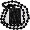 2.3" China Certified Nature Black Obsidian Jade Guangong Amulet Hand Made Necklace Pendants 8972 view 1