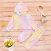 Kayotuas Toddler Kids Baby Girl Boy Clothes Tie Dye Long Sleeve Hoodie Sweatshirt Drawstring Pant Outfits Tracksuit Set (A Hoodie Pink, 2-3T) view 3