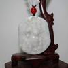 2.3" China Certified Grade A Nature Jadeite Jade Fortune Guangong Hand Carved Necklace Pendant 8500 view 1