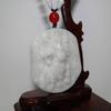 2.3" China Certified Grade A Nature Jadeite Jade Fortune Guangong Hand Carved Necklace Pendant 8500 view 2