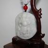 2.3" China Certified Grade A Nature Jadeite Jade Fortune Guangong Hand Carved Necklace Pendant 8500 view 3