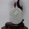 2.3" China Certified Grade A Nature Jadeite Jade Fortune Guangong Hand Carved Necklace Pendant 8500 view 4